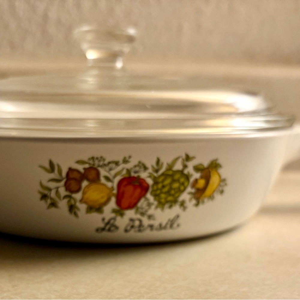 Vintage CorningWare Spice of Life “Le Persil” Skillet with Lid - A
